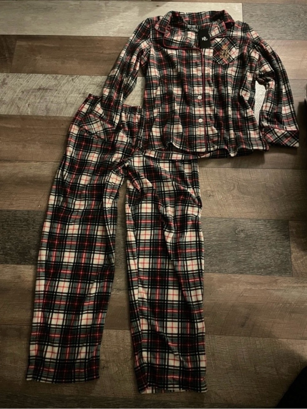 Ralph Lauren Plaid Fleece Pajama Set